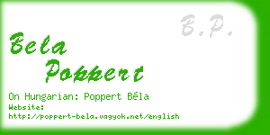 bela poppert business card