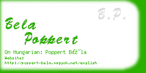 bela poppert business card